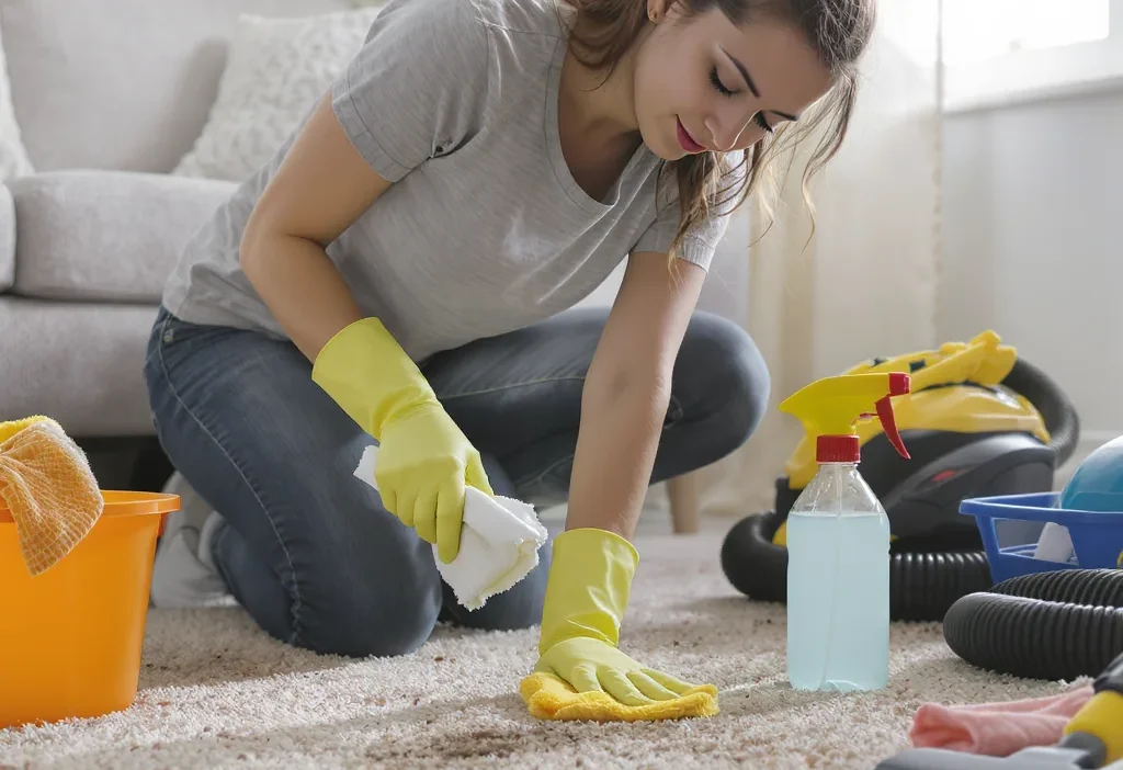 Step-by-step carpet spot-cleaning checklist for removing wine, coffee, and pet stains