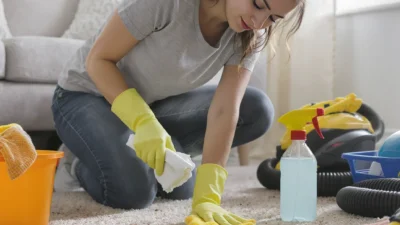 Step-by-step carpet spot-cleaning checklist for removing wine, coffee, and pet stains