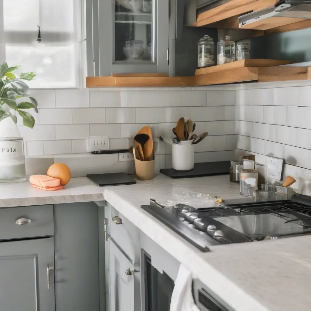 Correct Versus Incorrect Cleaning Tool Use On A Kitchen Counter