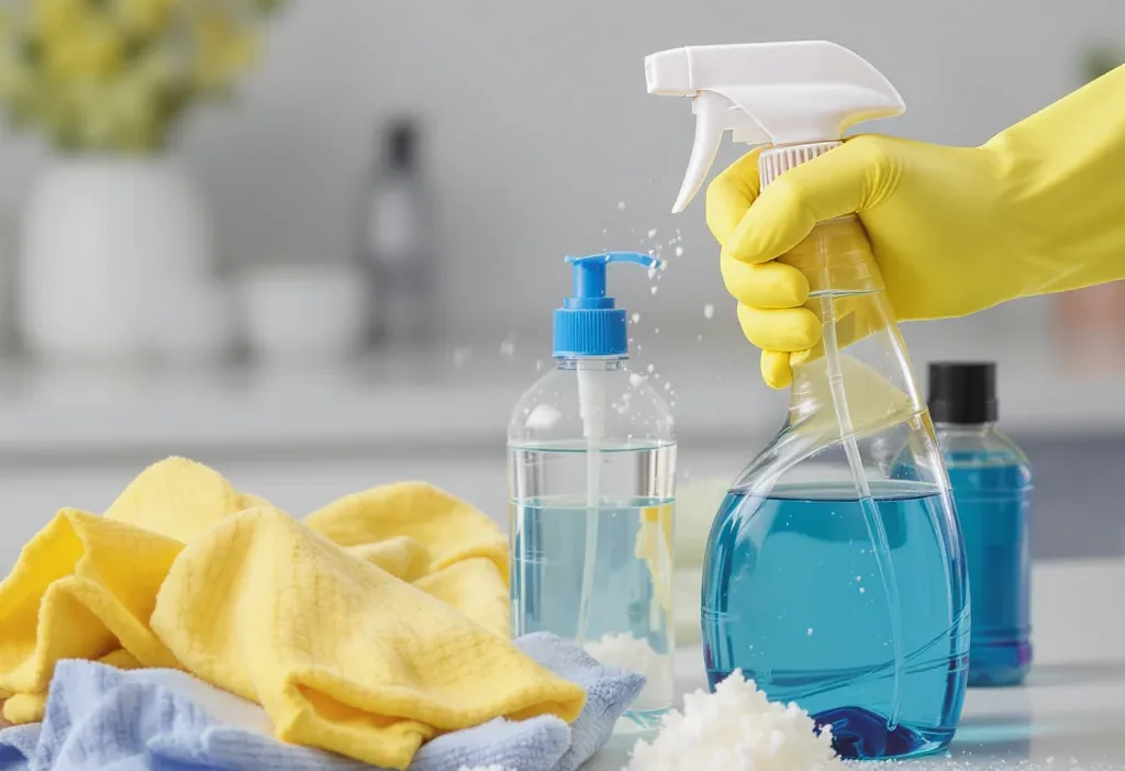 Properly diluting all-purpose cleaner in a spray bottle to avoid common cleaning mistakes