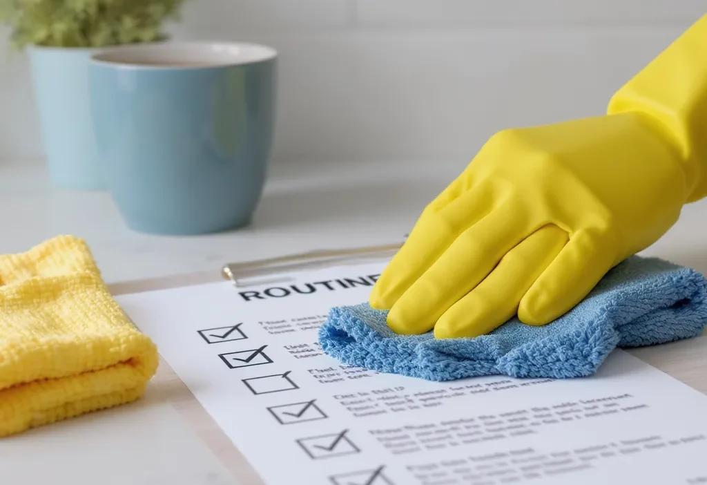 A printable cleaning routine checklist for diagnosing wasted effort in household chores.