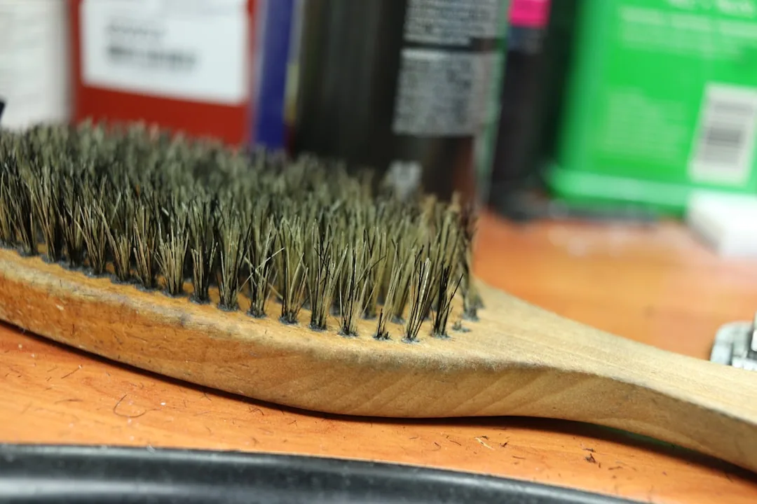 Worn Scrub Brush With Frayed Bristles