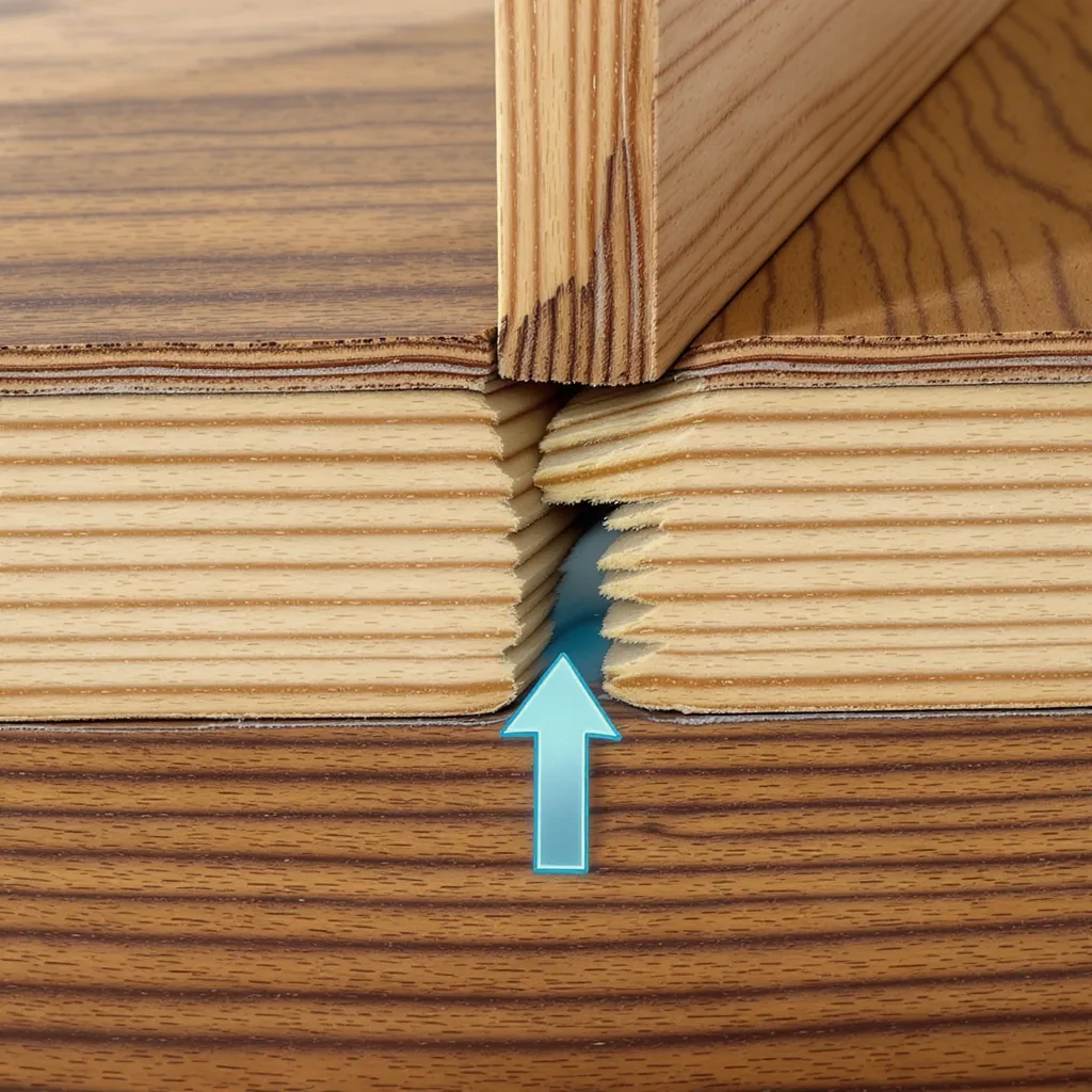 Diagram Of Water Seeping Into Floorboard Seams Toward The Subfloor