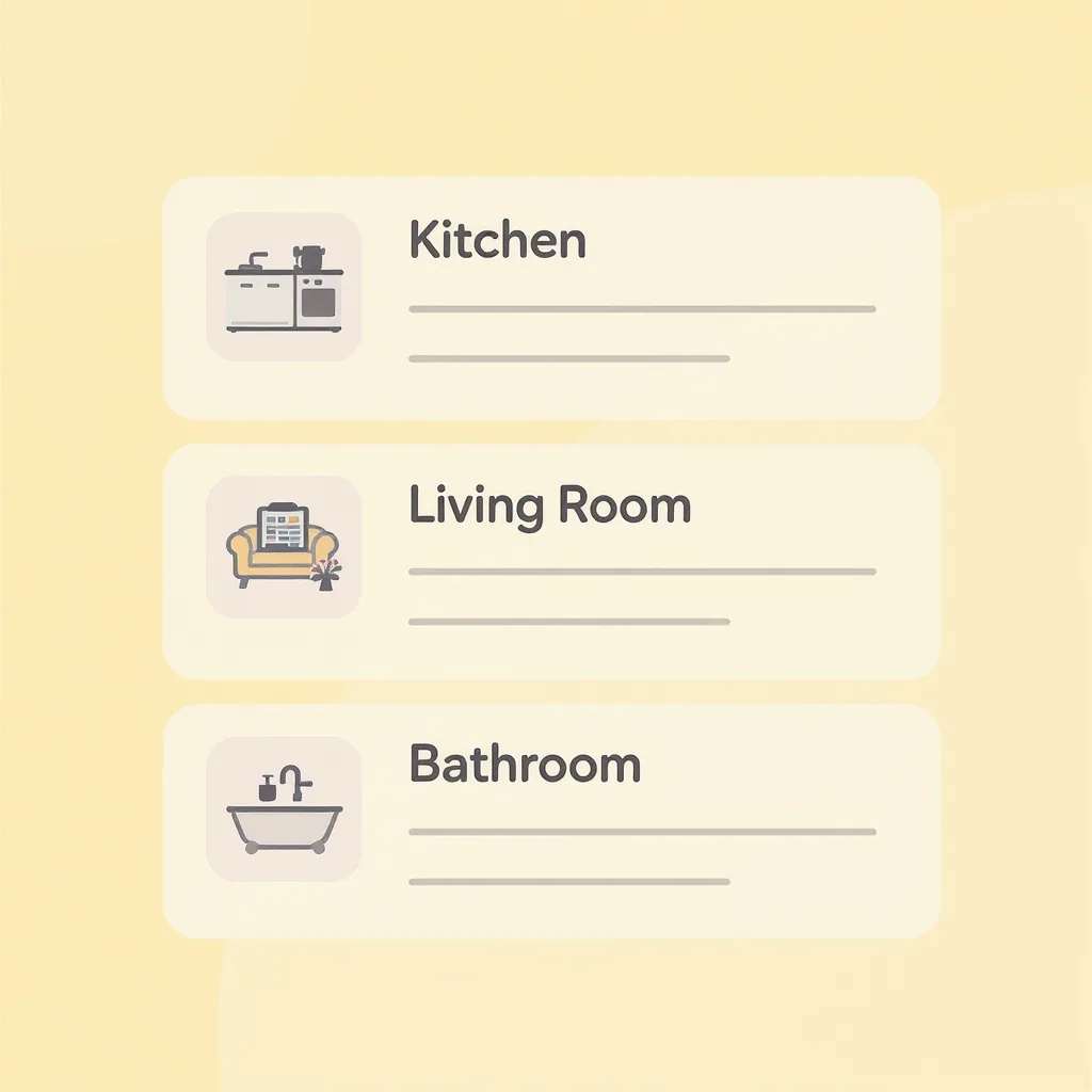 Simple Graphic Of A Checklist With Icons For Kitchen Living