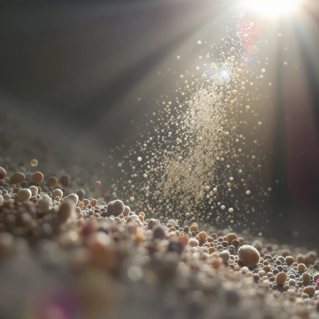 Microscopic View Of Dust Particles Including Skin Cells Fabric Fibers